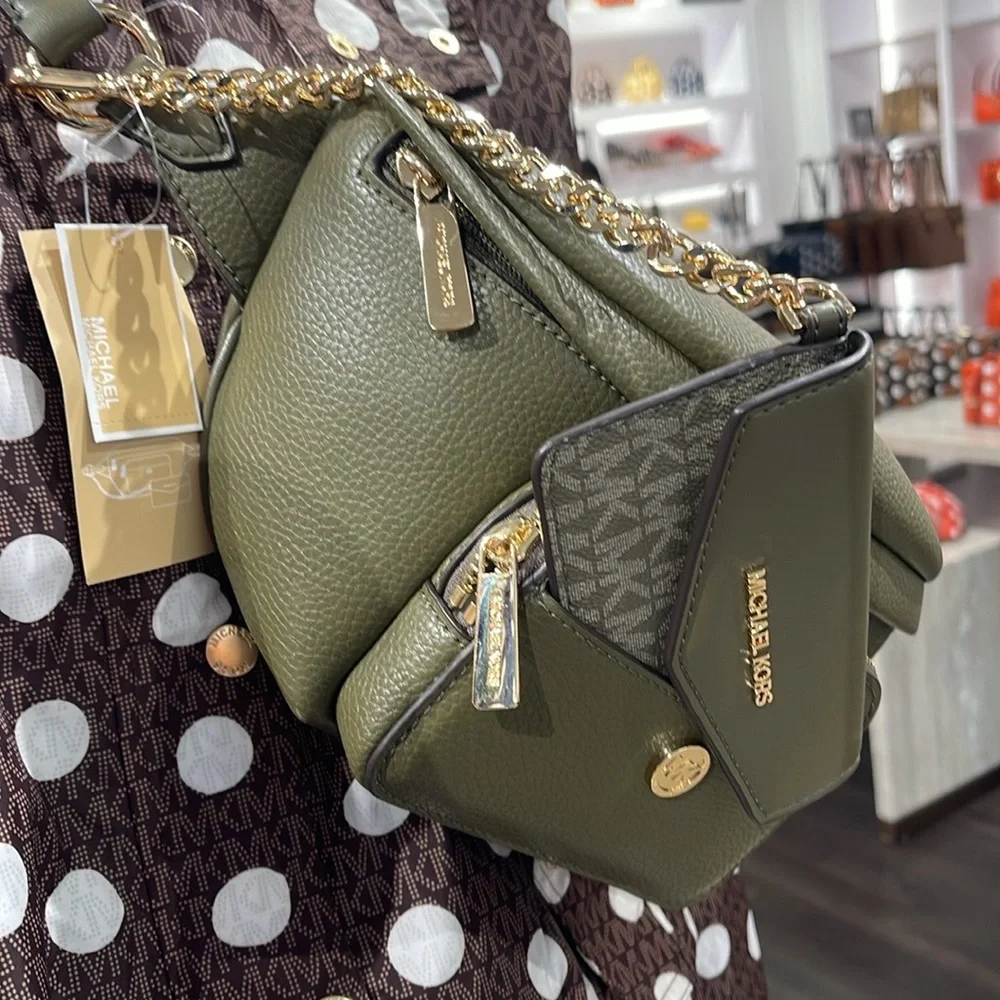 Michael Kors Maisie Large Pebbled Leather 2-in-1 Sling Pack Waist Bag Fanny Pack